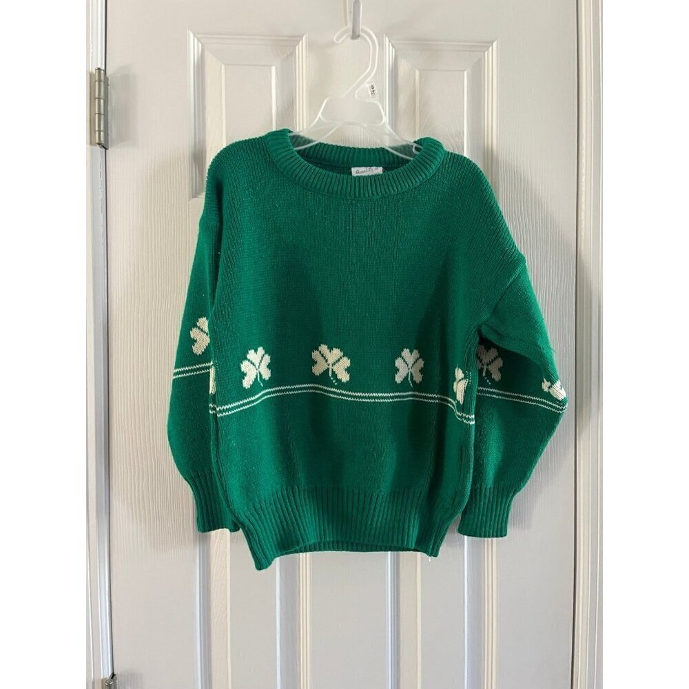 Vintage Quality Knitwear Shamrock Sweater St. Patrick’s Day